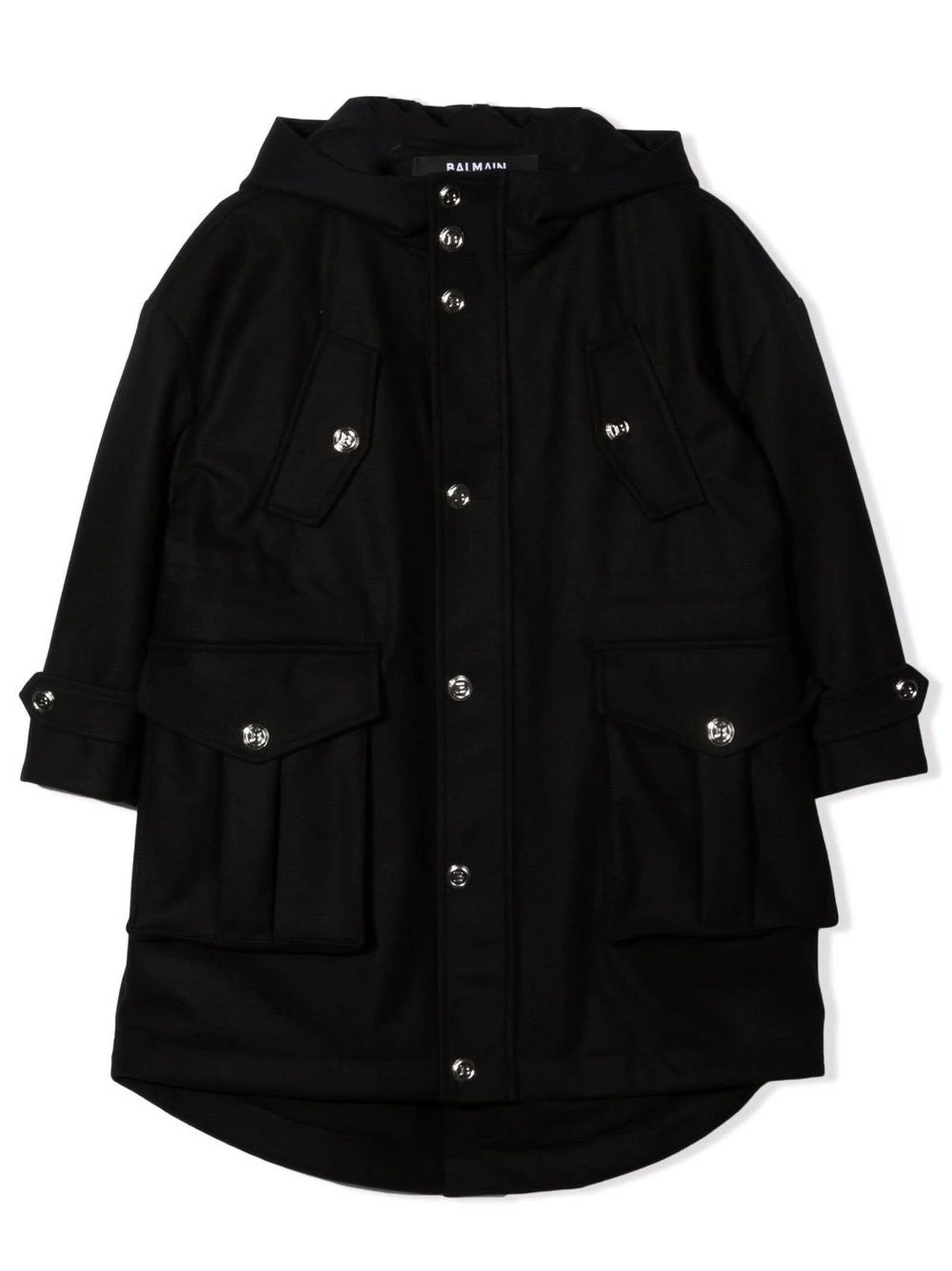 Balmain Black Virgin Wool-blend/cotton Jacket