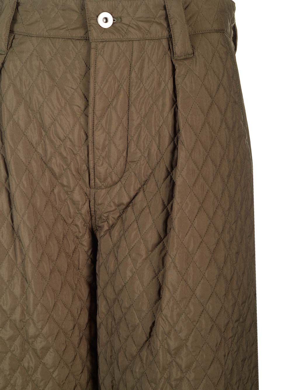 Shop Burberry Quilted Nylon Trousers In Green