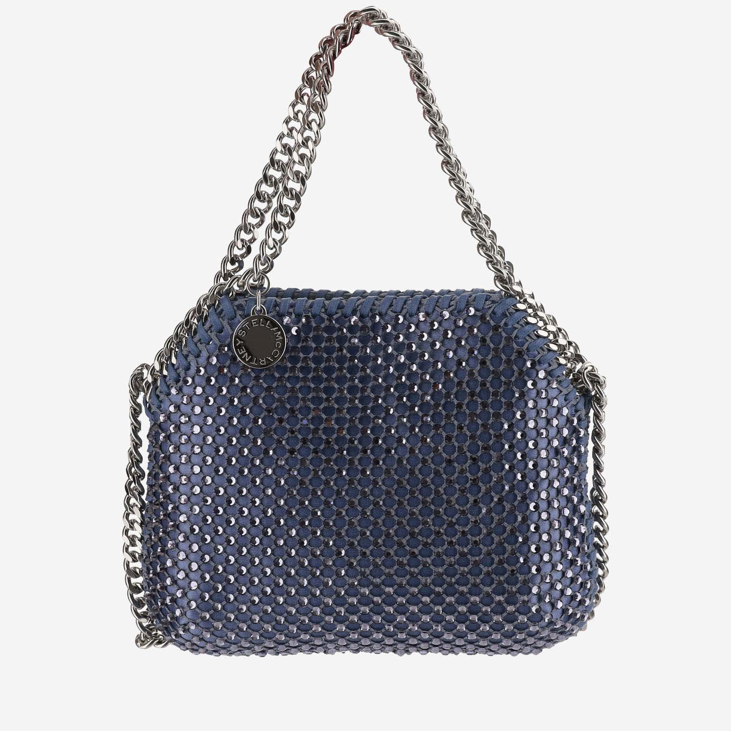 Stella Mccartney Mini Falabella Crystal Mesh Bag In Lavender
