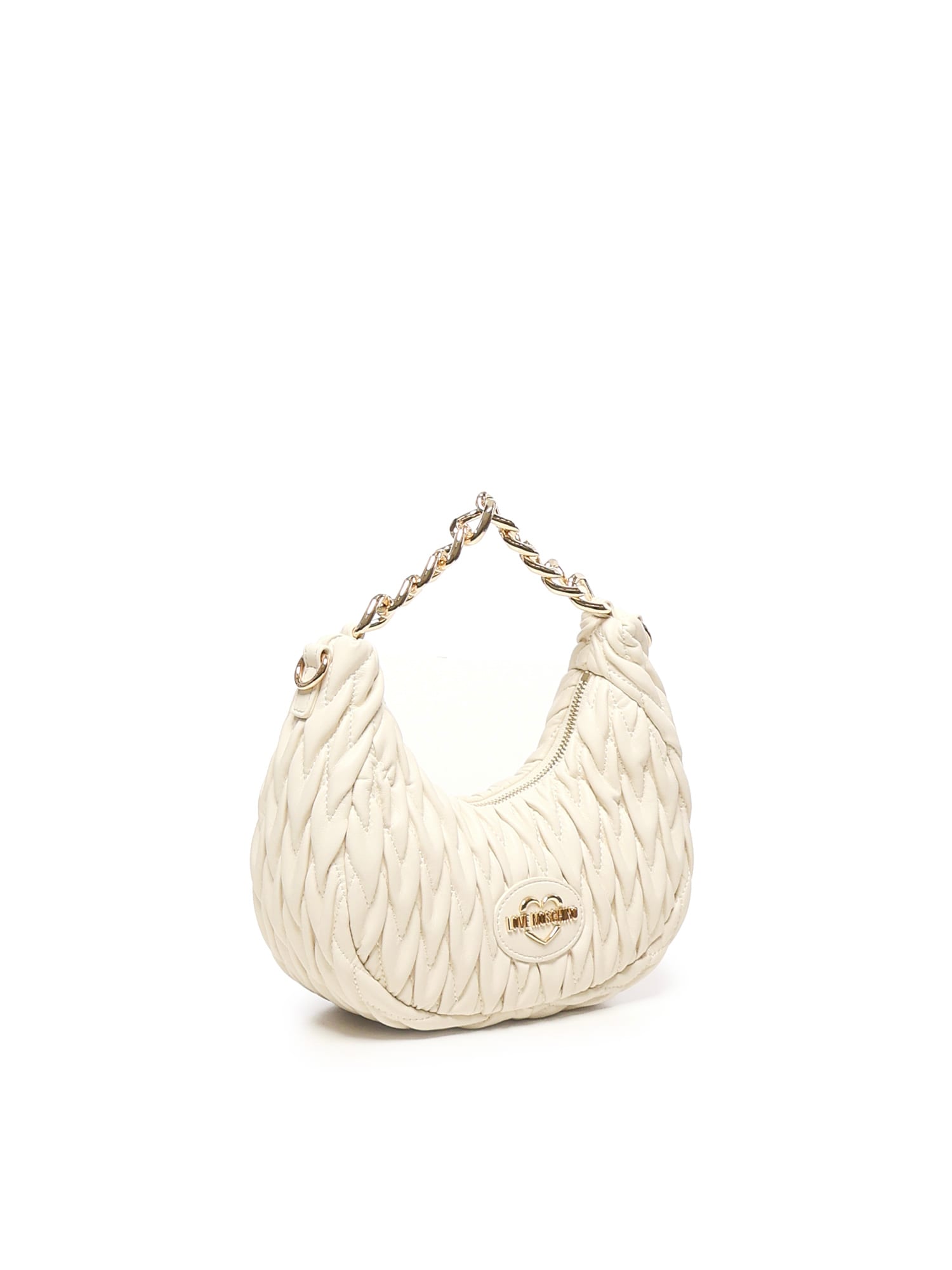 Love Moschino Quilted Bag With Logo In White