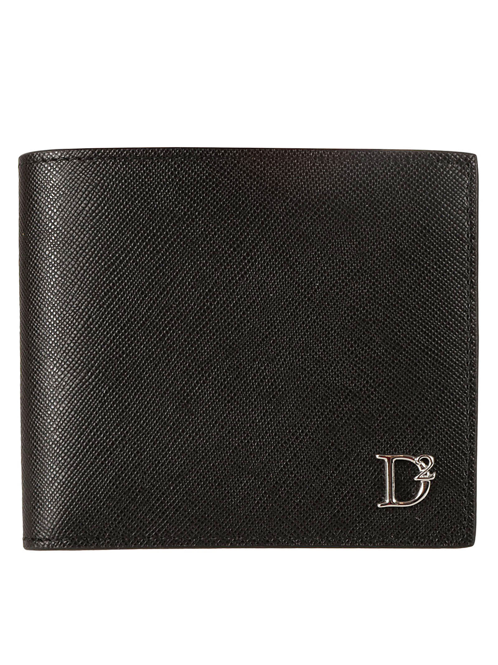 Dsquared2 Wallet Coin Case In Black/orange