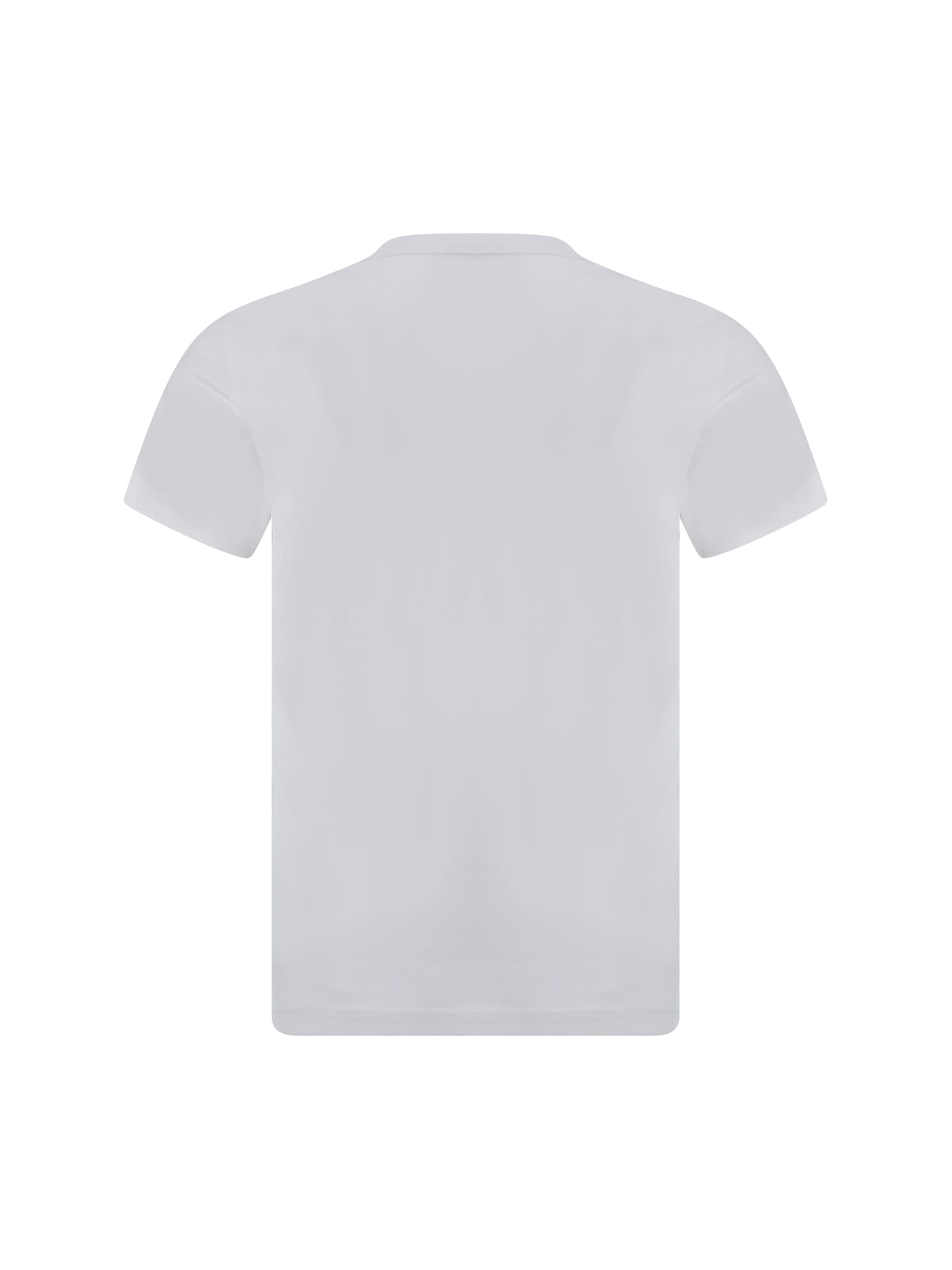 Diesel Solid Color T-diegor-d Crew-neck T-shirt With Oval D Patch In 100 - White