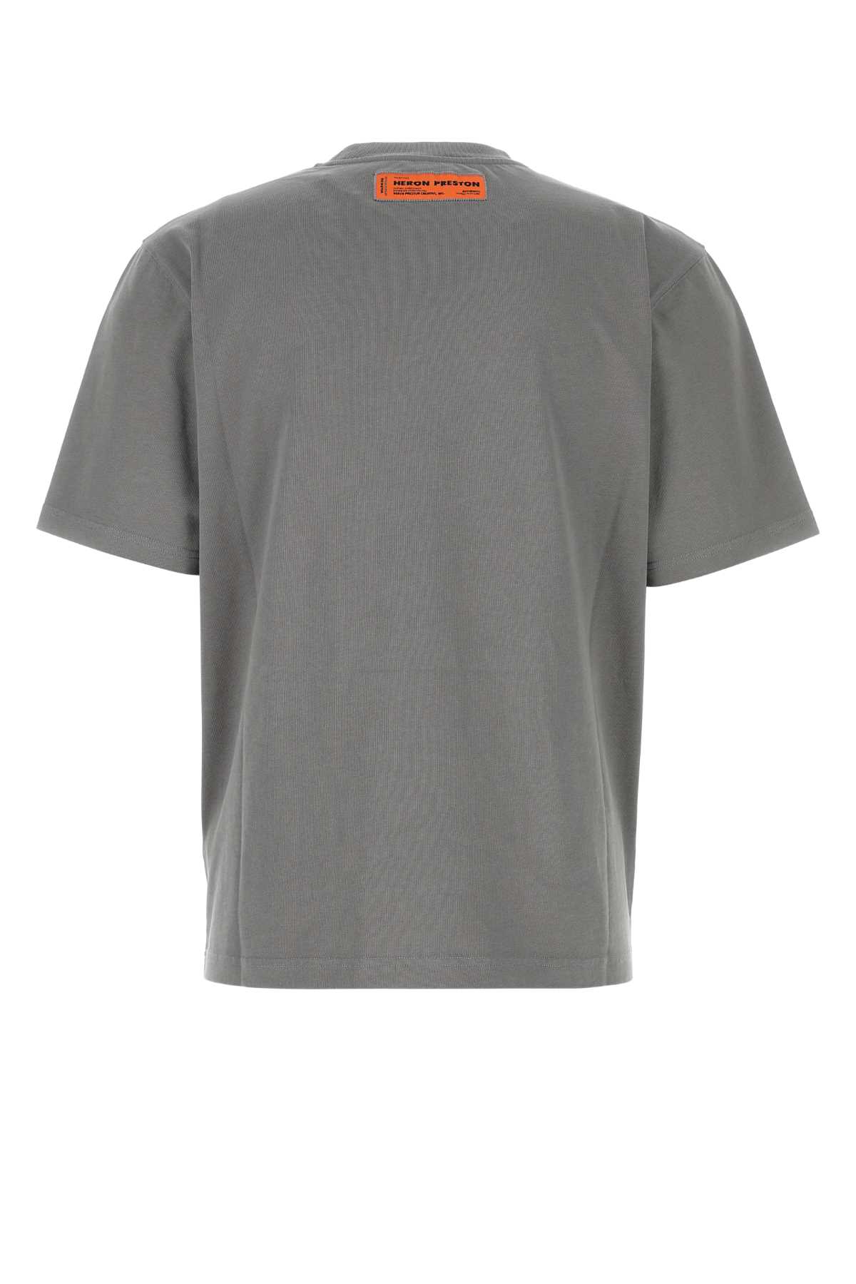 Heron Preston Grey Cotton Oversize T-shirt In Greywhite