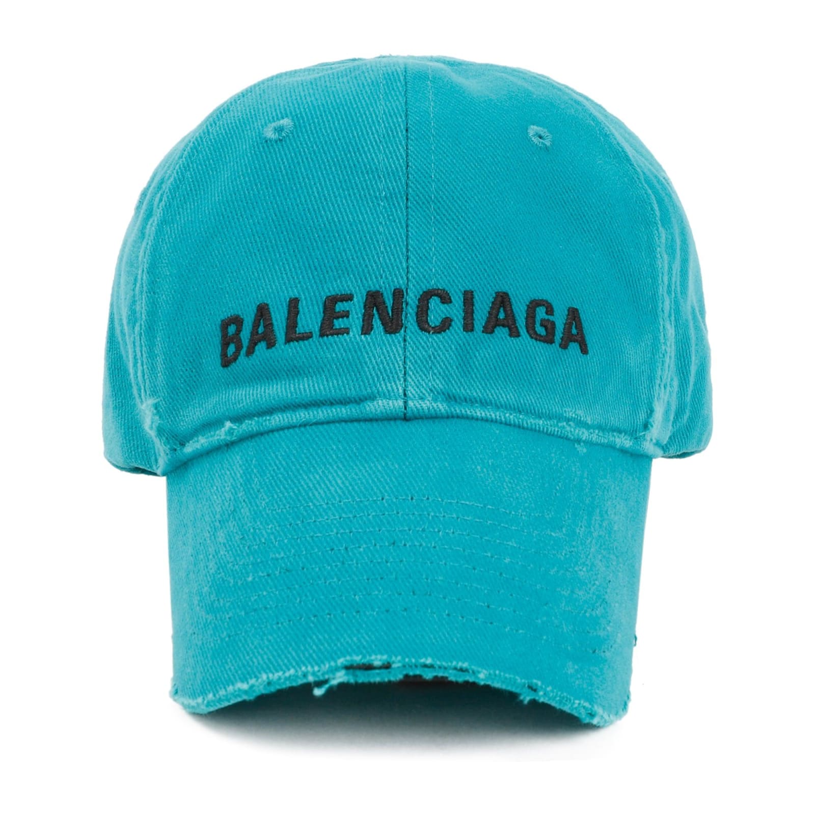 Balenciaga Logo Embroidered Distressed Cap