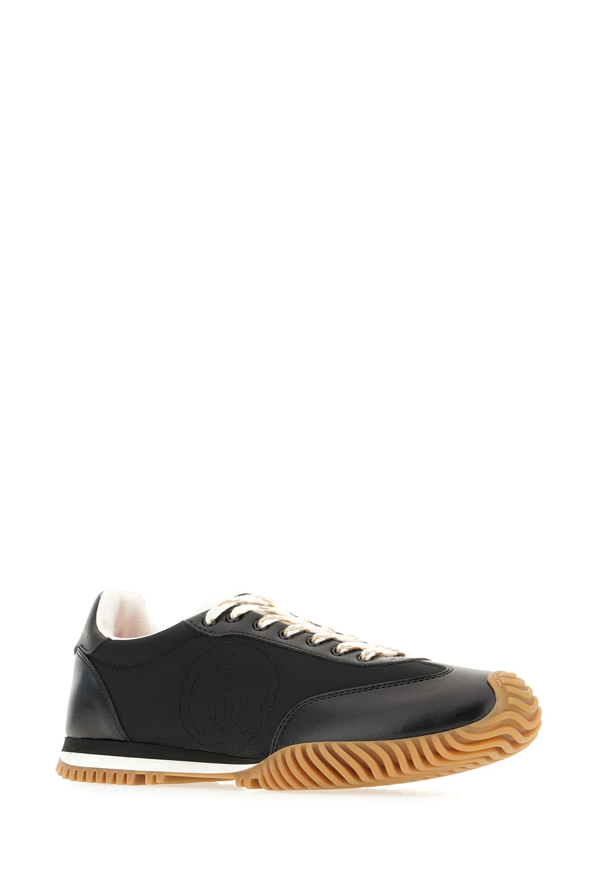 Stella Mccartney Black Fabric S-wave Sneakers In Black