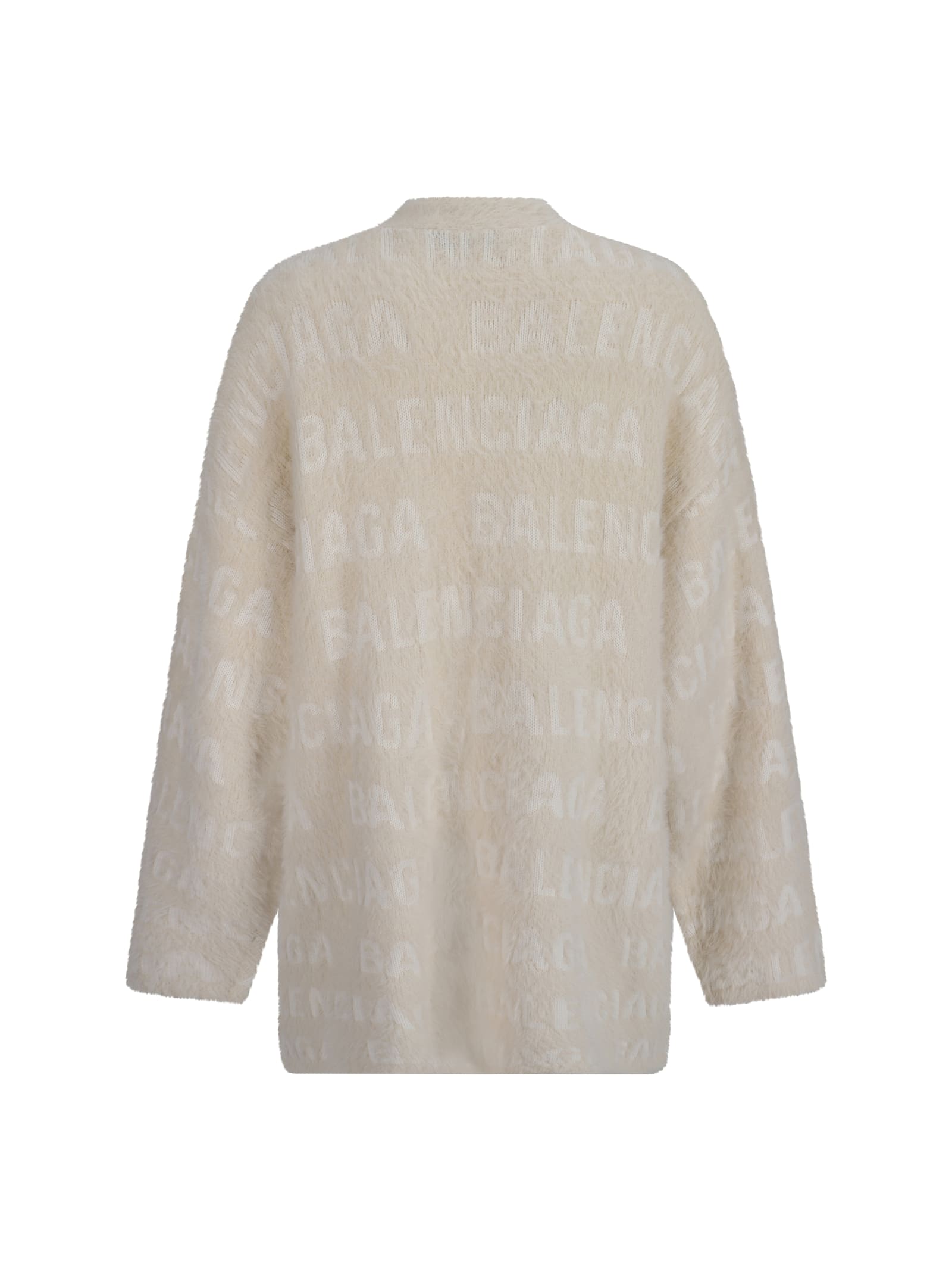 Shop Balenciaga Cardigan In Ivory