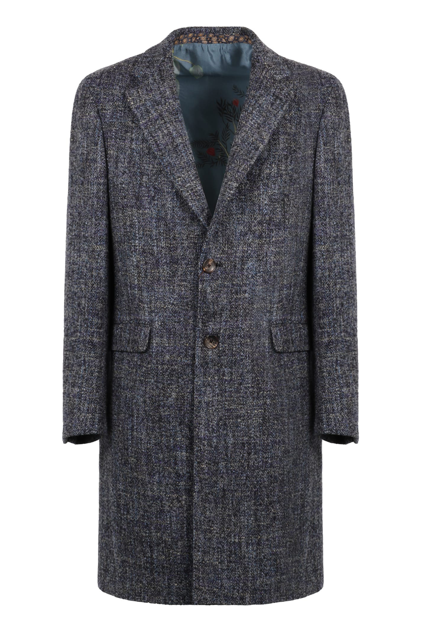 Shop Etro Wool Blend Coat In Blu