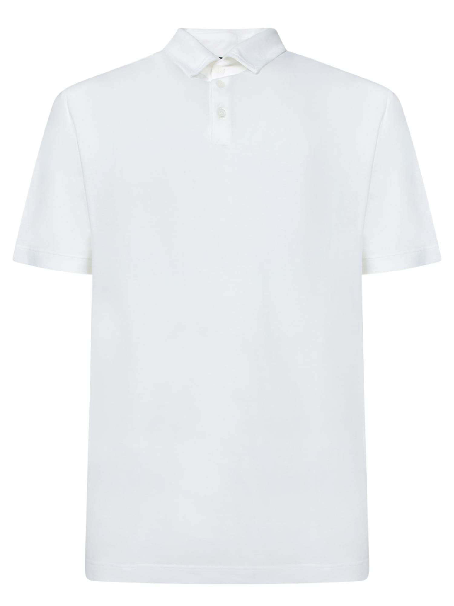 White Crepe Polo Shirt