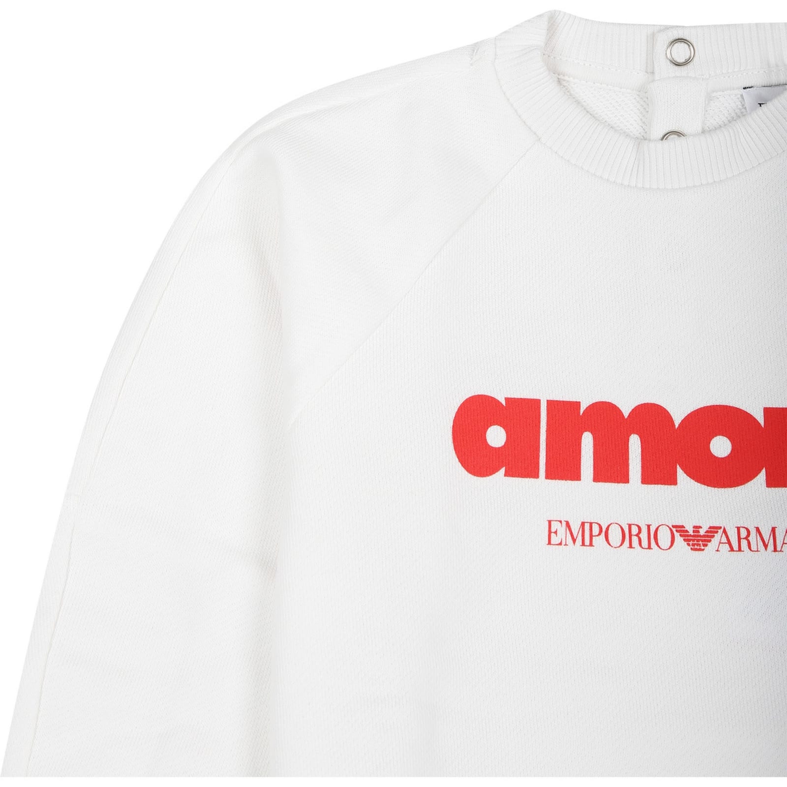 Shop Emporio Armani Ivory Sweatshirt For Babykids With Love Writing