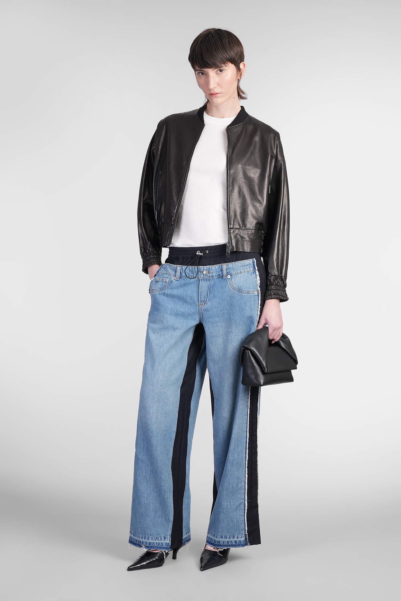 Salvatore Santoro Bomber Jacket In Black Leather In Black
