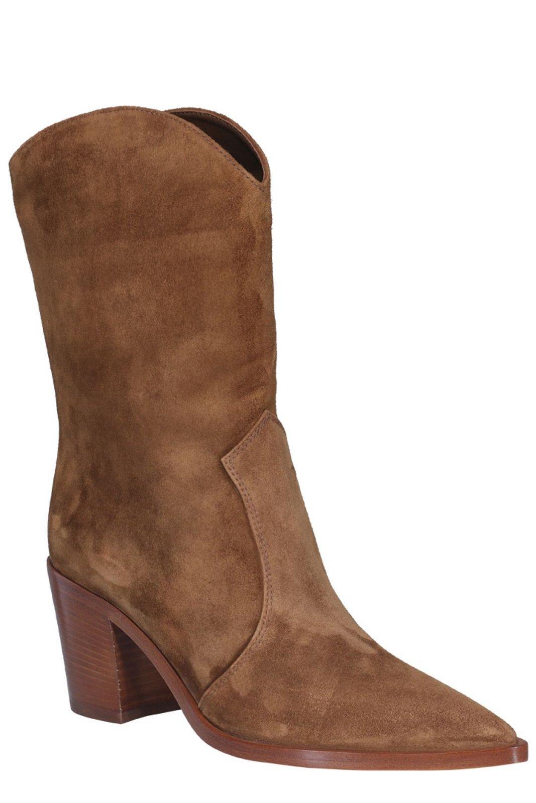 Shop Gianvito Rossi Denver Pointed-toe Boots In Texas