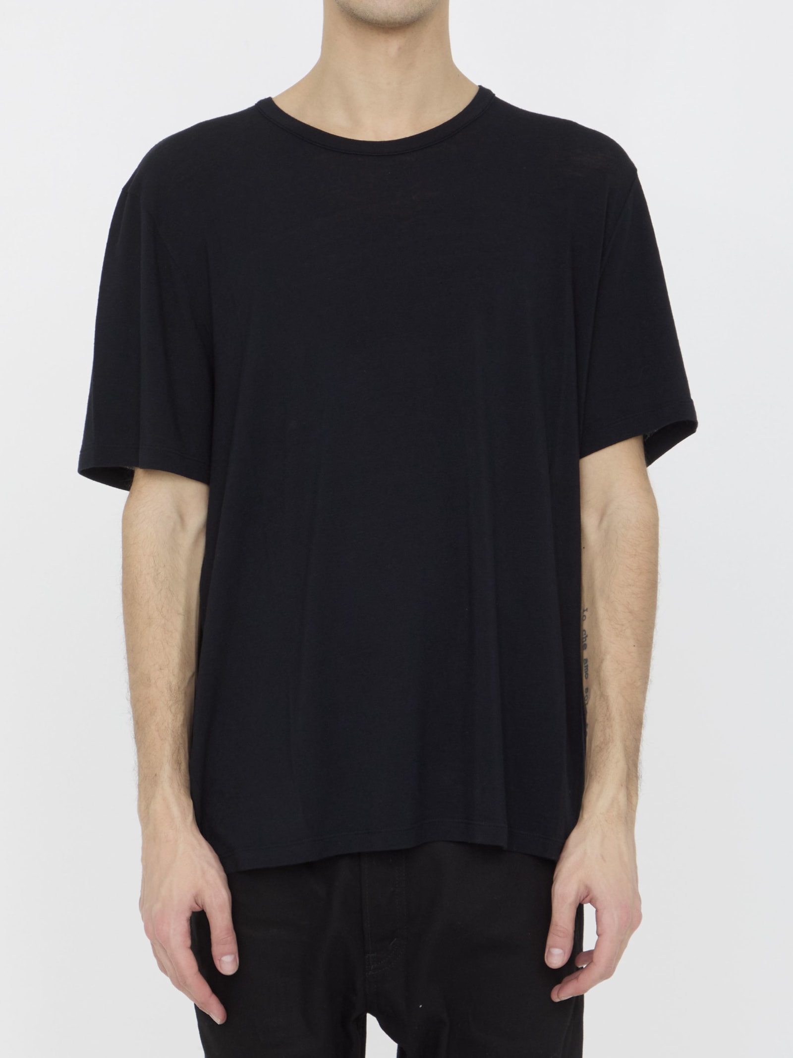 Saint Laurent Viscose T-shirt In Black