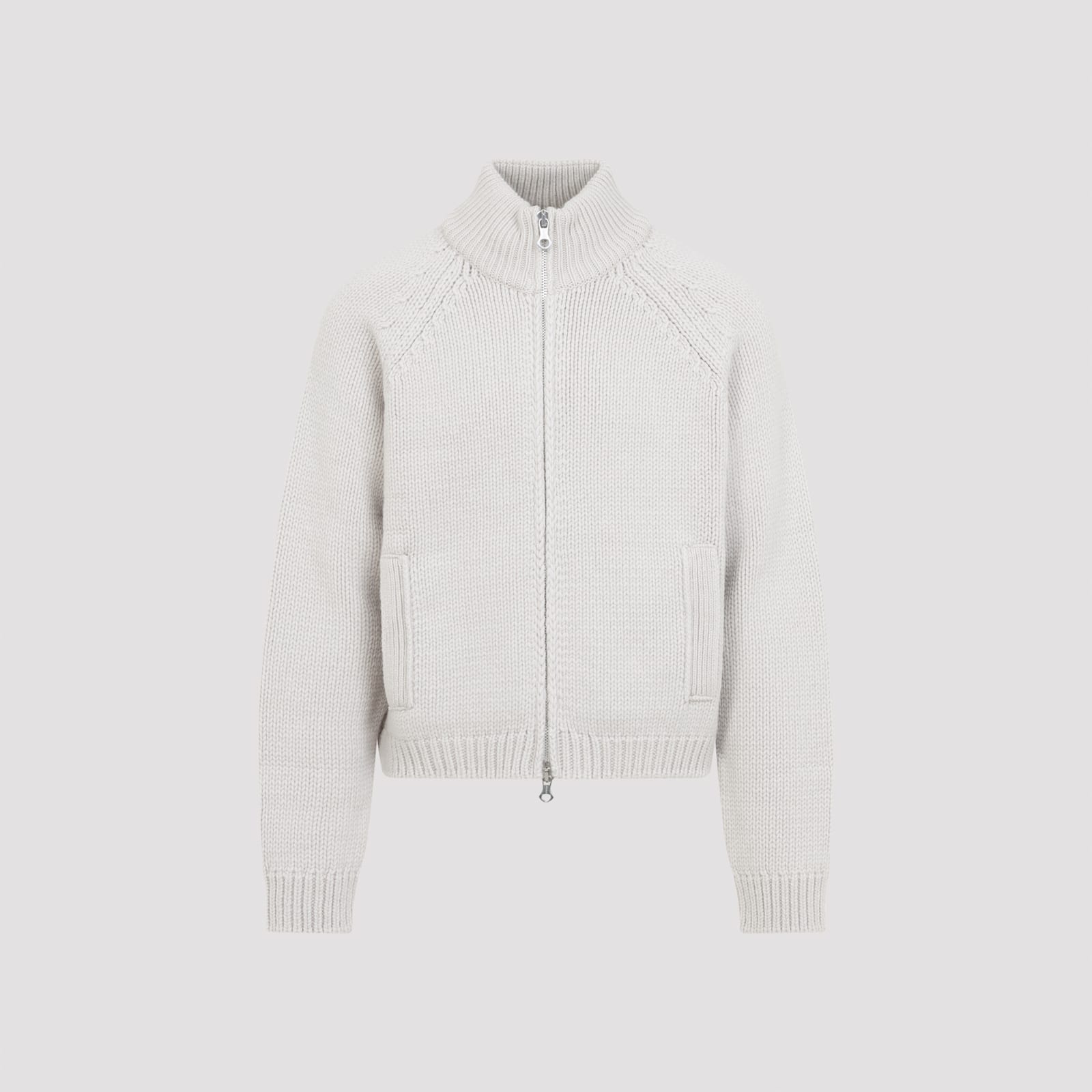 Our Legacy Modern Knit Cardigan Featuring Front Pockets In Gray
