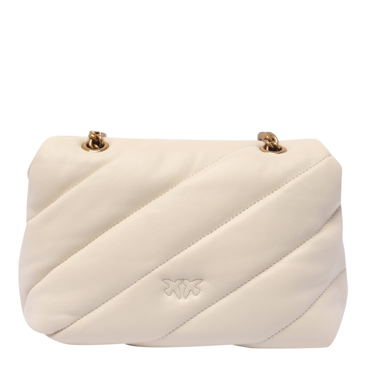 Shop Pinko Mini Love Puffer Shoulder Bag In White