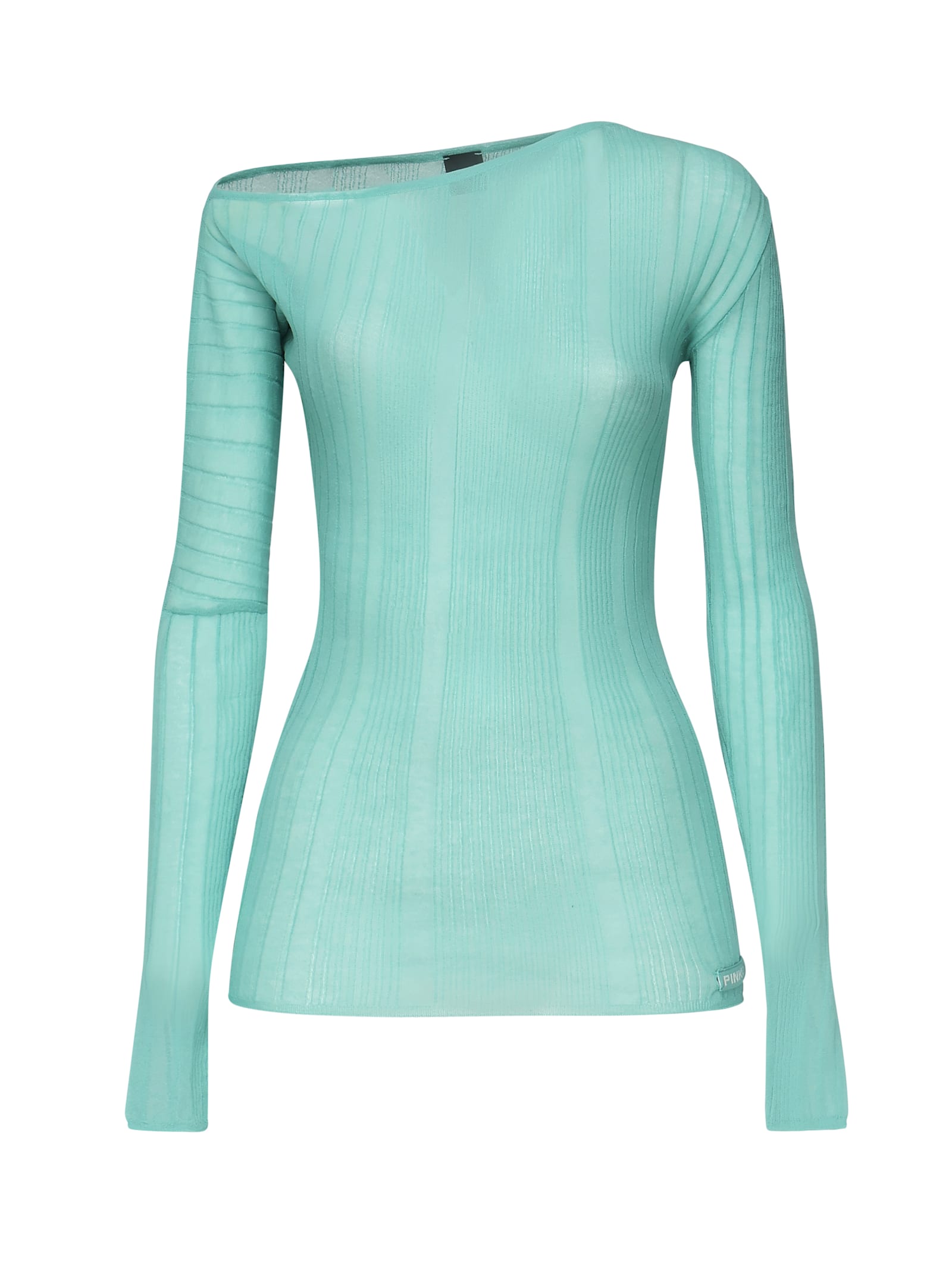 Pinko Ribbed Long-sleeve Top In Blue