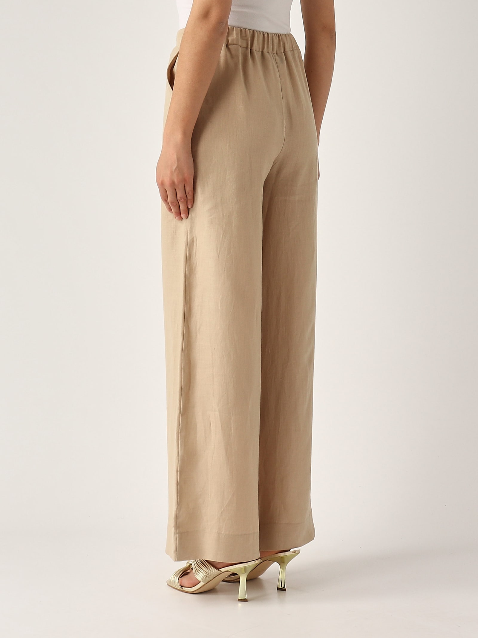 Gran Sasso Pantalone Palazzo Trousers In Neutral