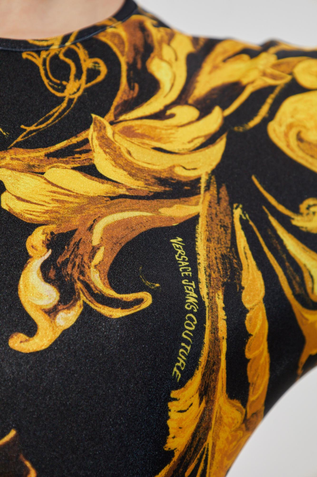 Versace Jeans Couture Bodysuit With Barocco Print In Multi