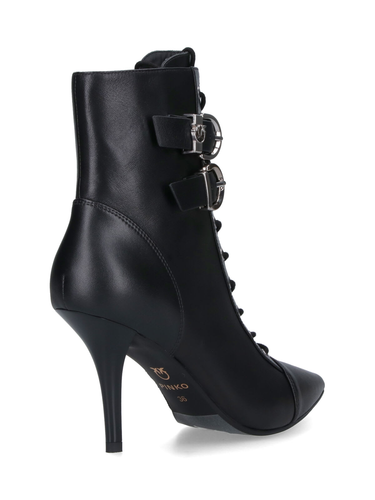 Pinko Pointed Toe Ankle Boots With High Stiletto Heel In Black