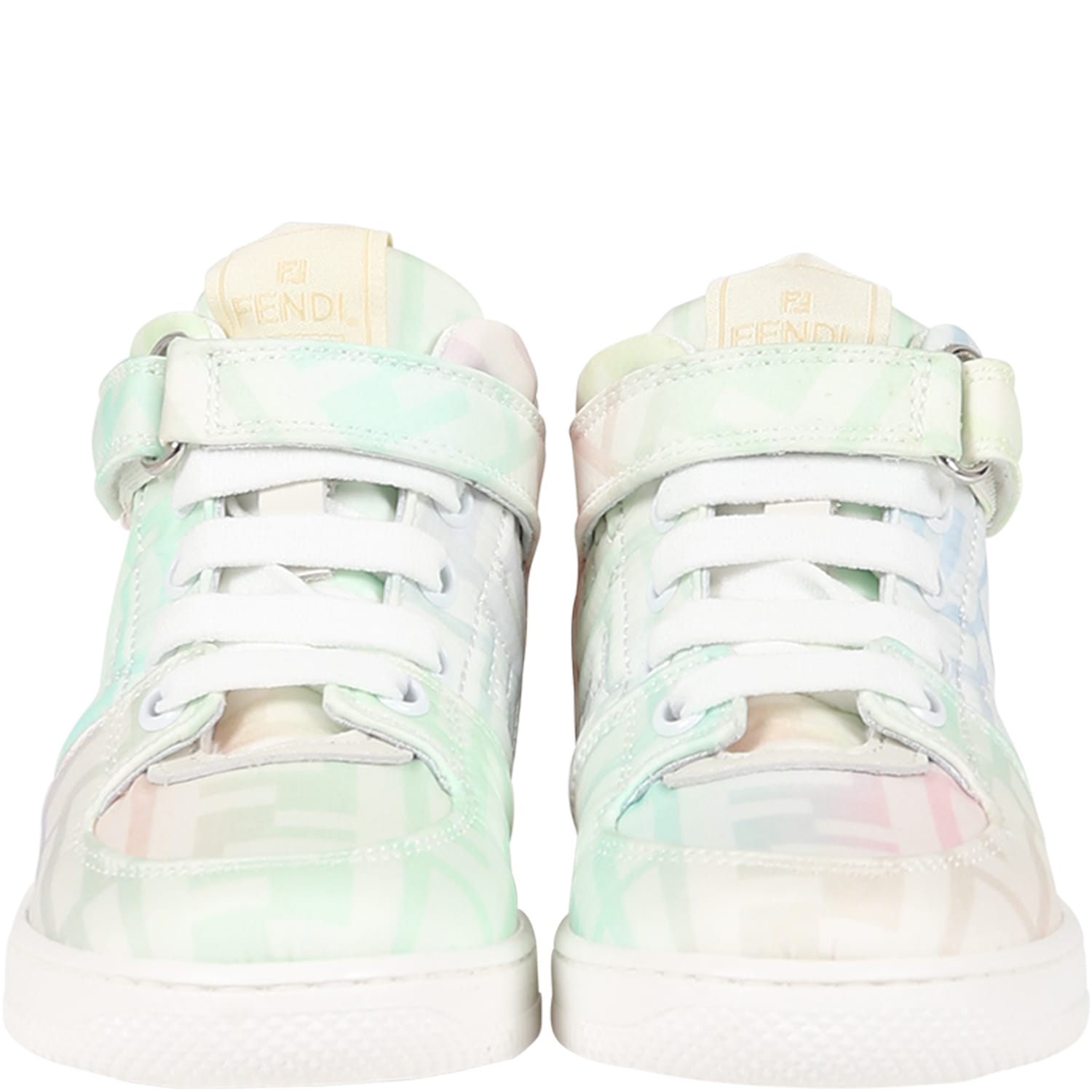 Shop Fendi Multicolor Sneakers For Baby Girl With Double Ff