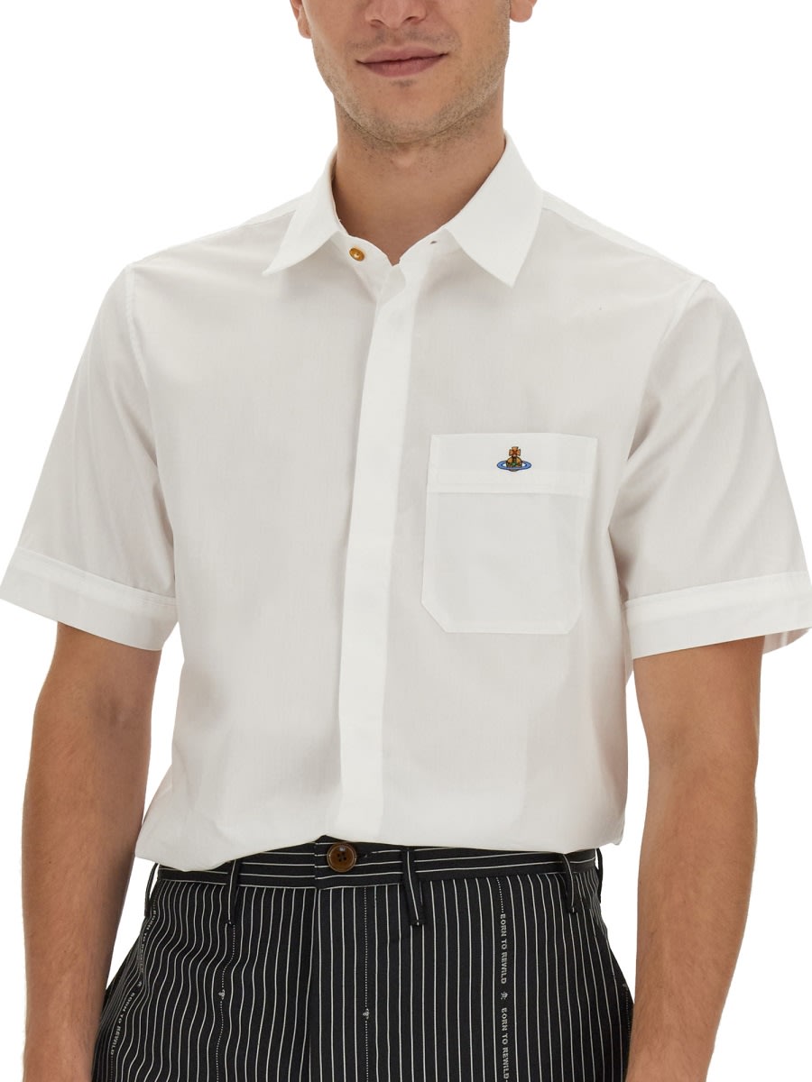 Vivienne Westwood White Embroidered Shirt In White