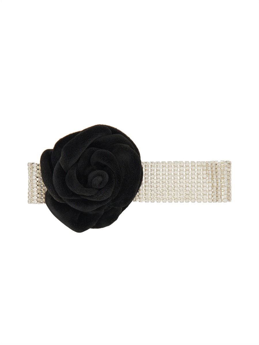 Shop Magda Butrym Rose Necklace. In Black