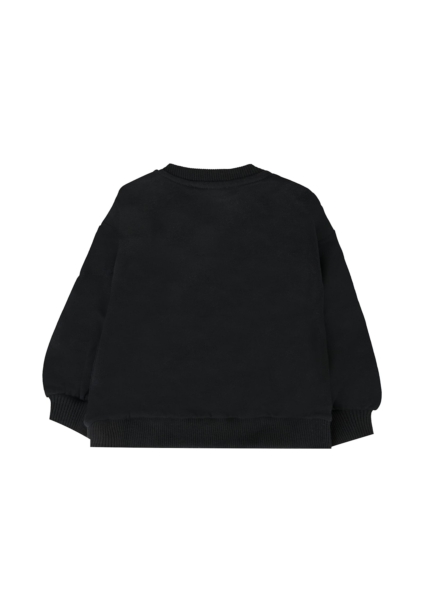Moschino Black Sweatshirt For Baby Girl With Teddy Bear In Black