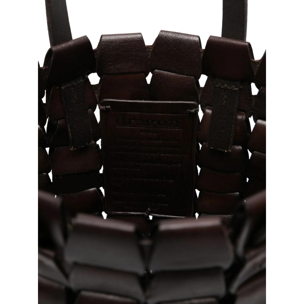 Dragon Diffusion Leather Woven Tote Bag In Black