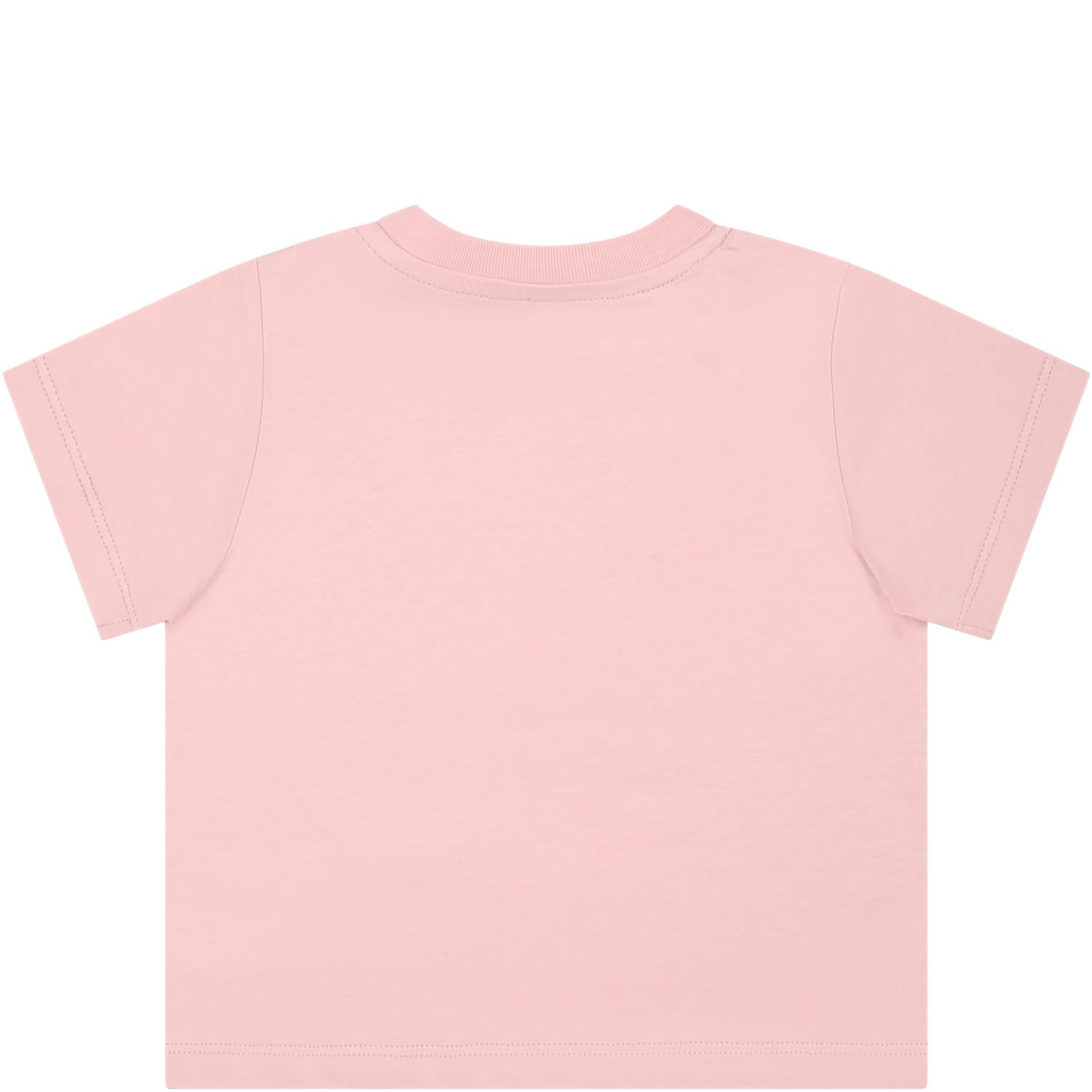 Shop Stella Mccartney Pink T-shirt For Baby Girl With Bee In Rosa