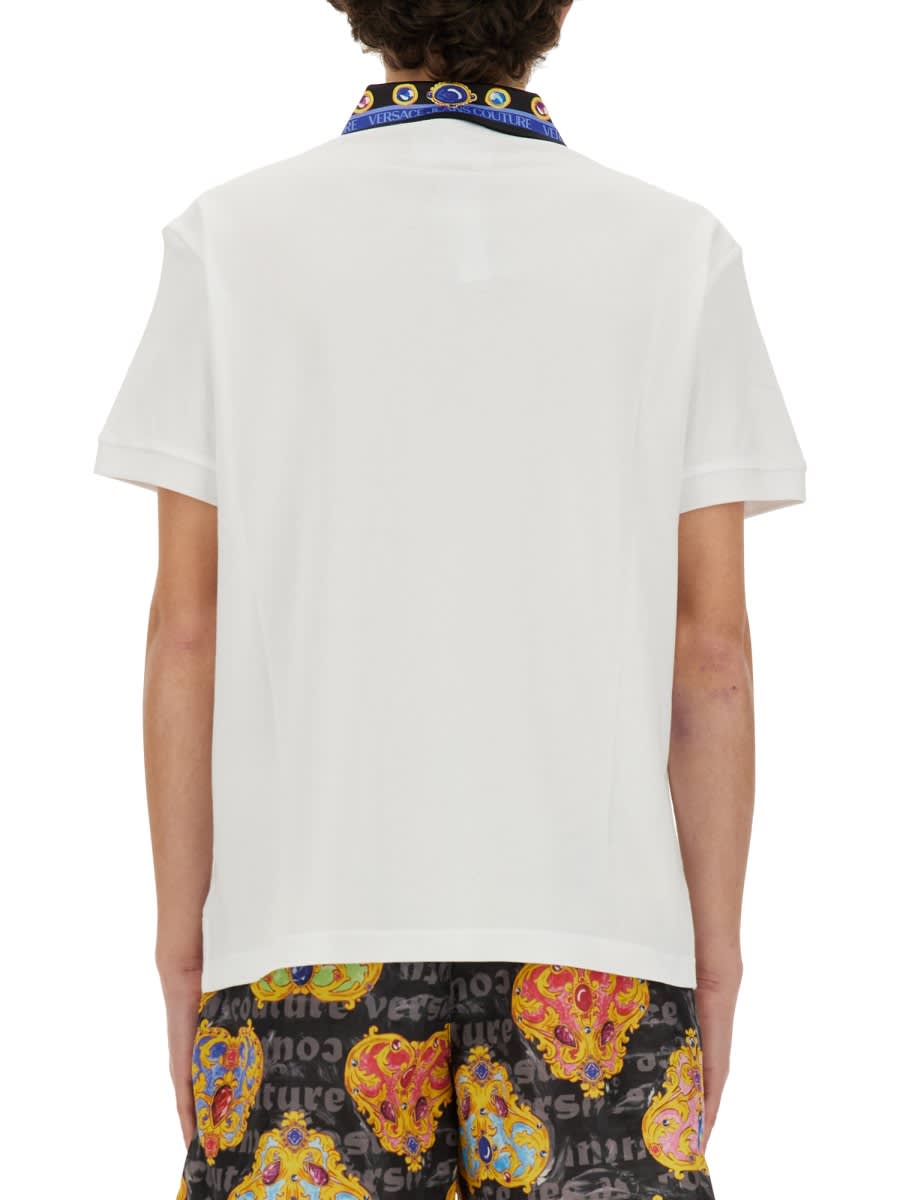 Shop Versace Jeans Couture Polo Heart In White