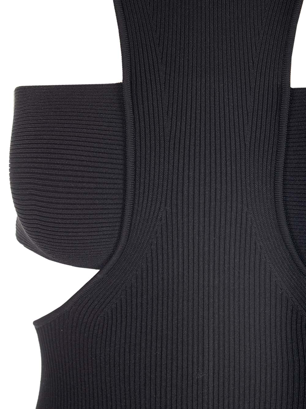 Alexander Mcqueen Black Slashed Harness Midi Dress In Black