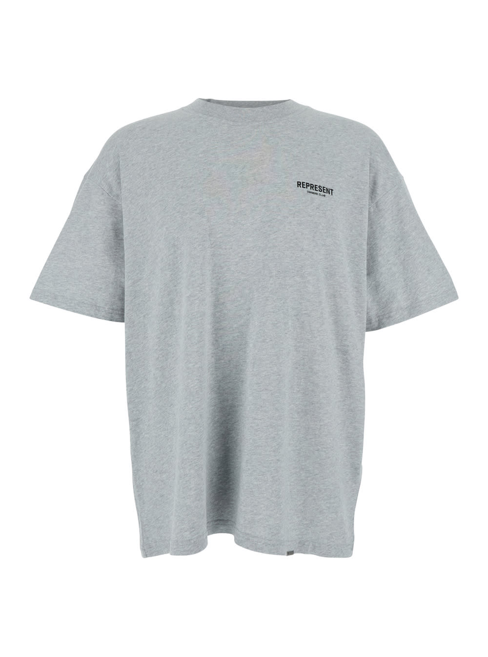 Represent Grey T-shirt With Logo On The Front And Maxi Logo On The Back In Cotton Man In Grey