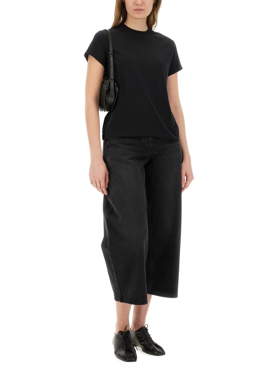 Studio Nicholson Wide Leg Denim Jeans With Belt Loops In Black