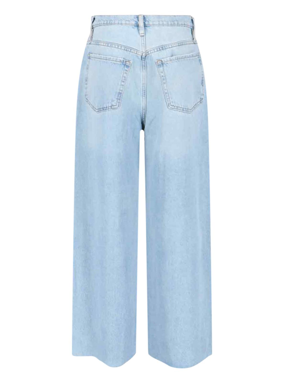 Shop Frame Le Low Baggy Jeans In Fizz Indigo