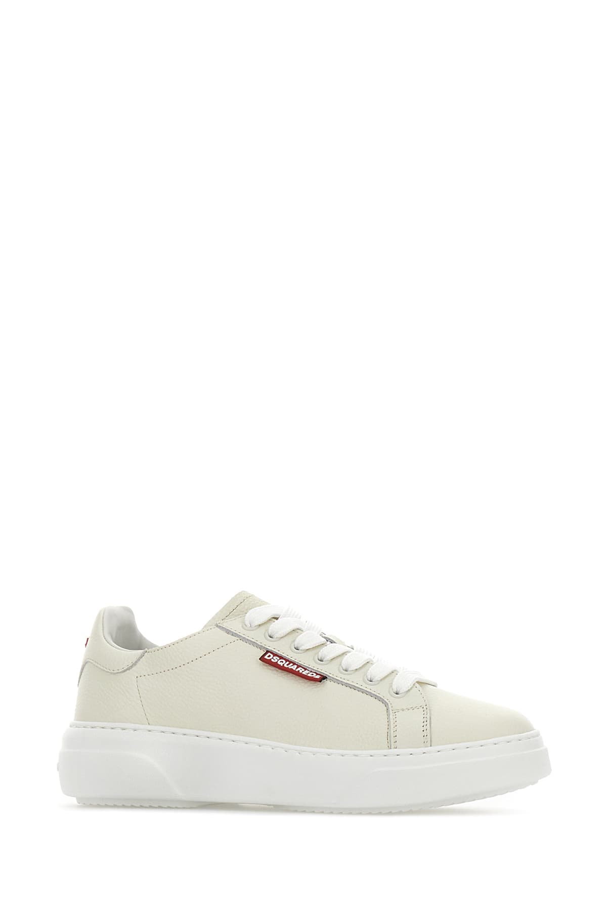 Shop Dsquared2 Ivory Leather Bumper Sneakers In Panna