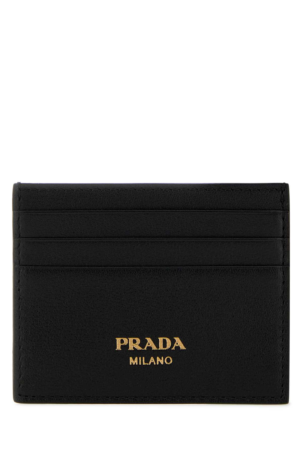 Shop Prada Black Leather Card Holder In Nero