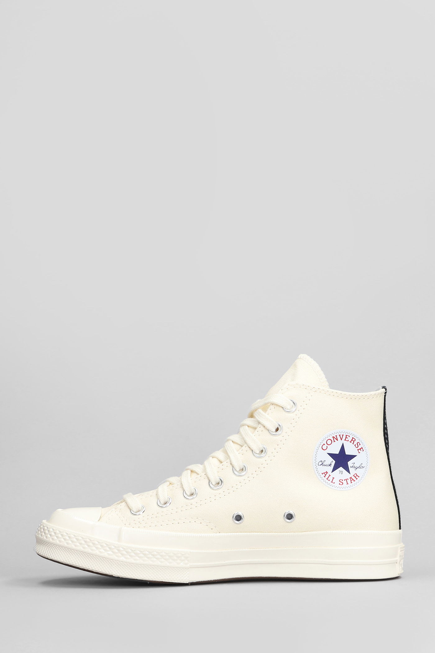 Comme Des Garçons Play Chuck 70 Cdg High Sneakers In Beige Cotton In Sand