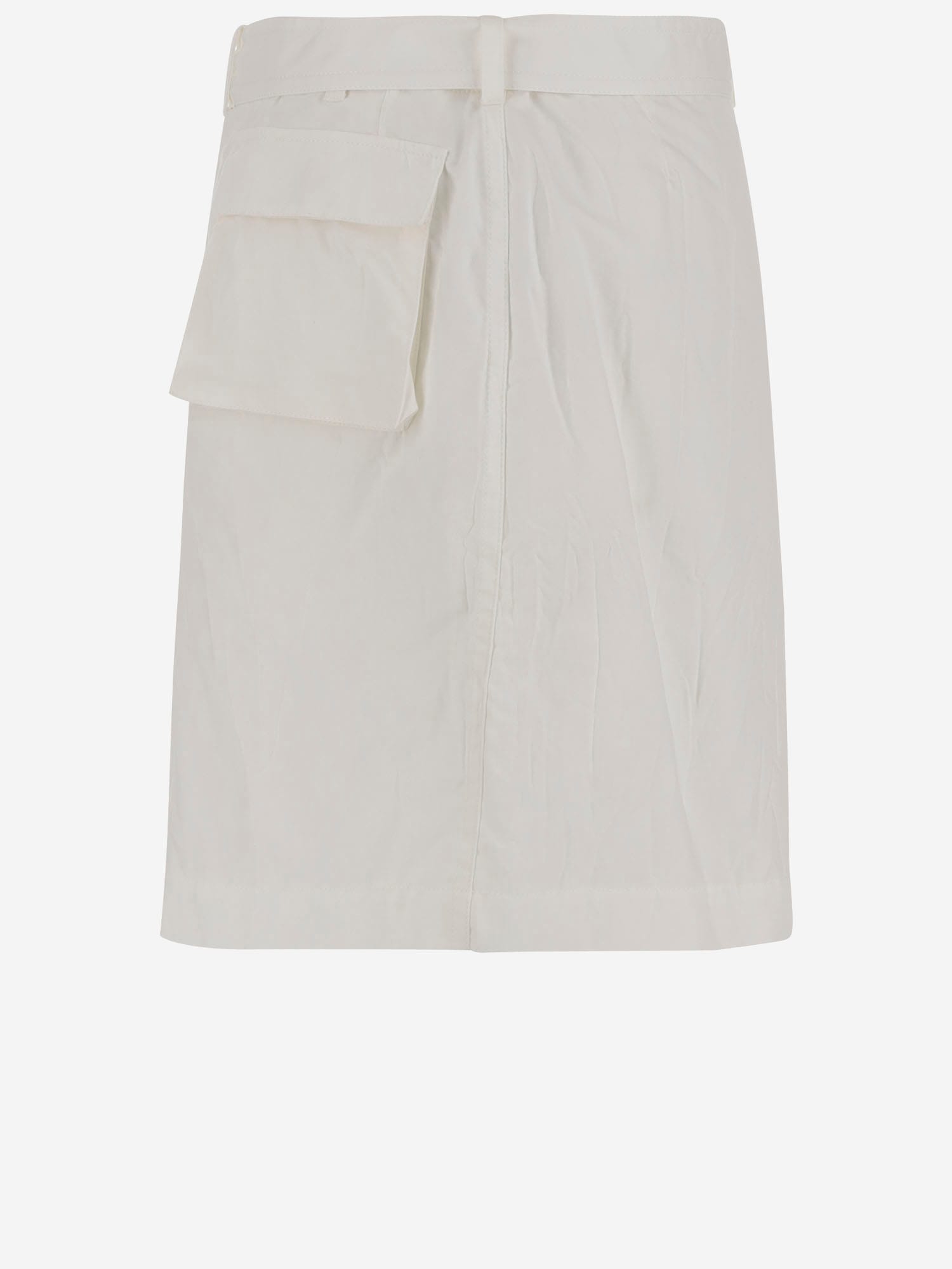 Ferragamo Wallet Skirt Made Of Cotton Blend In White