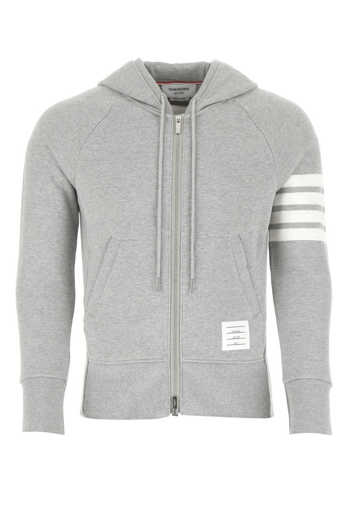Thom Browne Melange Grey Cotton Sweatshirt In 068