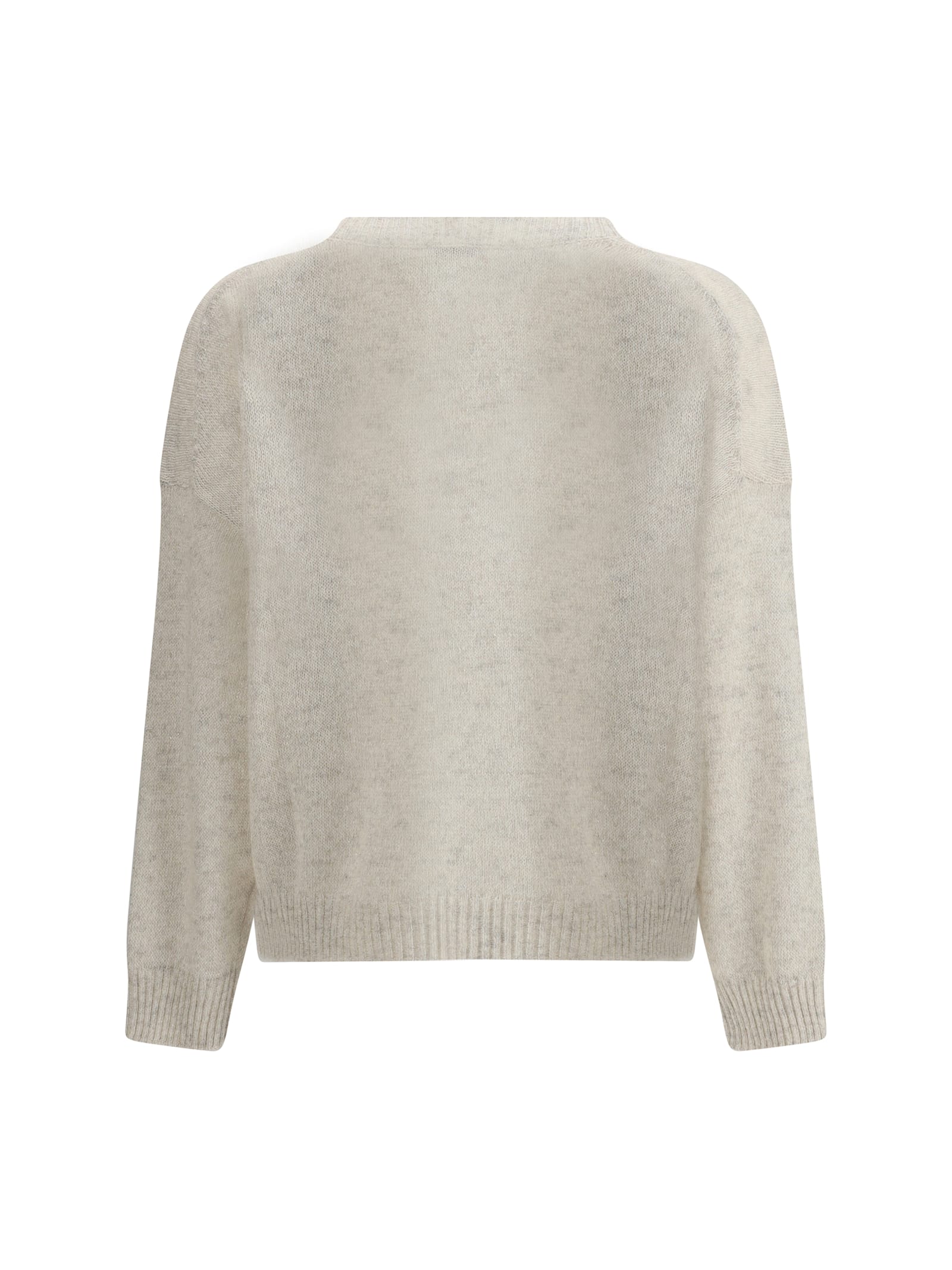 Brunello Cucinelli Lurex Effect Sweater In Neutral