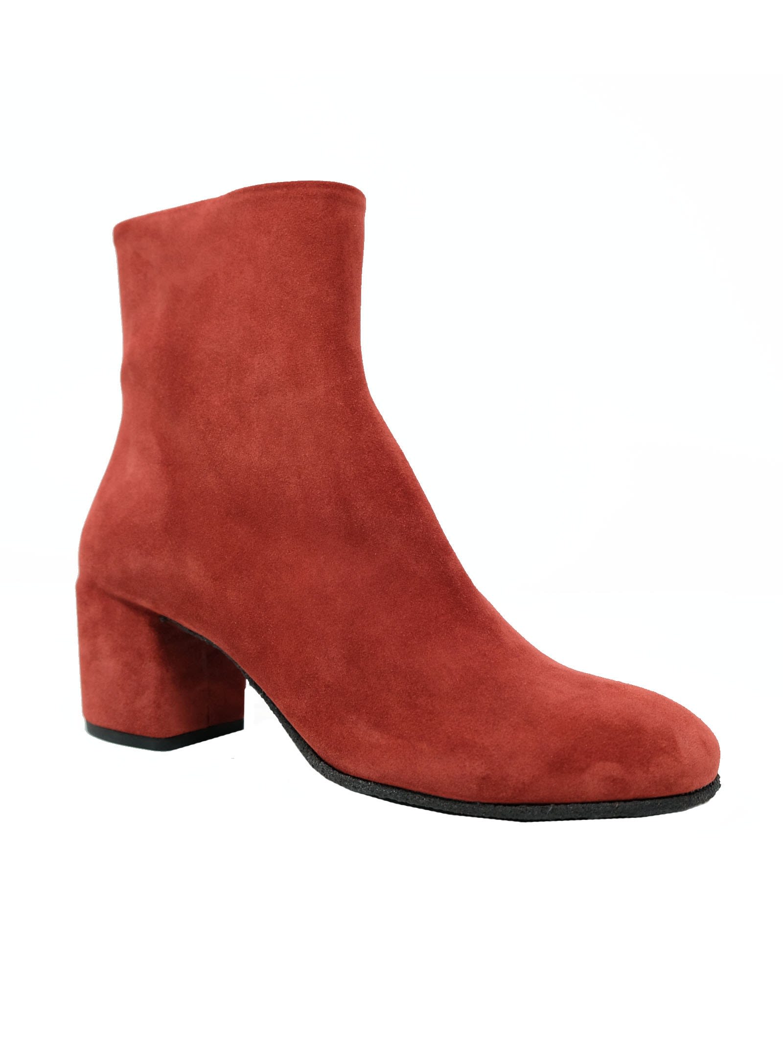 Shop Del Carlo Roberto  Suede Ankle Boots In Burgundy