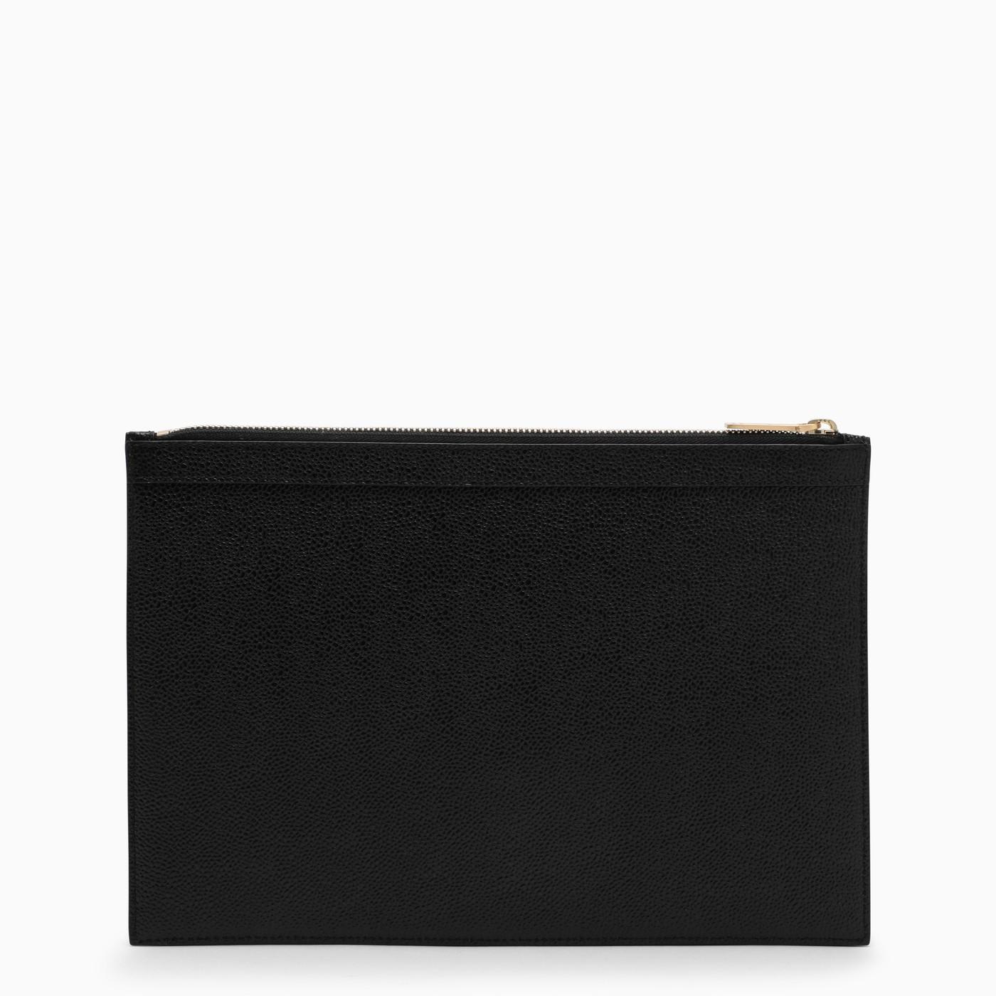 Shop Thom Browne Black Grained Leather Envelope