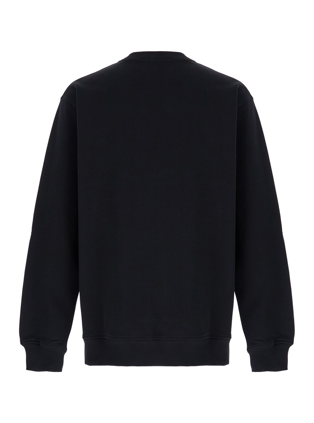 DRÔLE DE MONSIEUR LE SLOGAN CLASSIQUE BLACK CREWNECK SWEATSHIRT WITH CONTRASTING PRINT IN COTTON MAN 