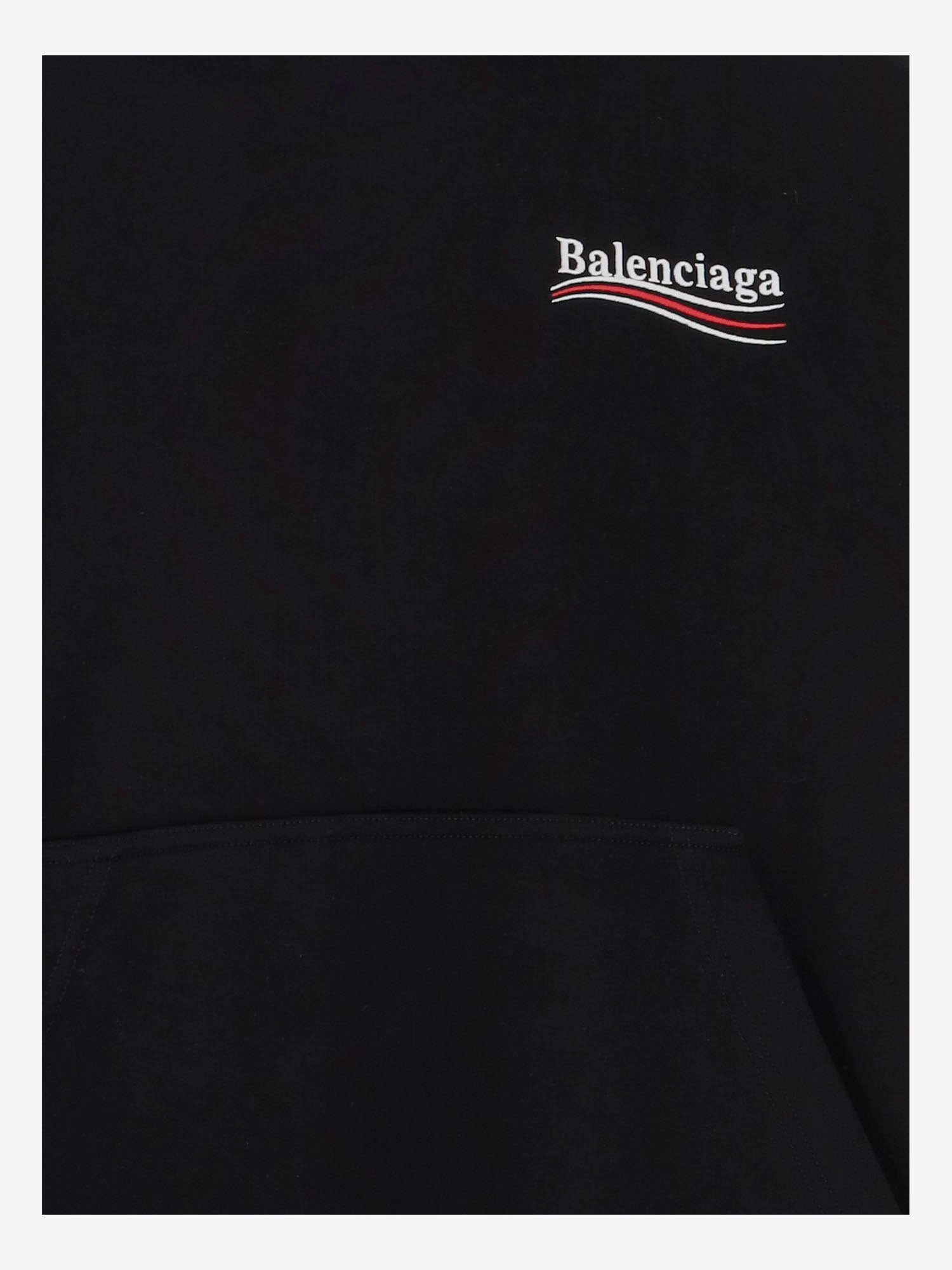 Shop Balenciaga Cotton Sweatshirt With Logo In Black