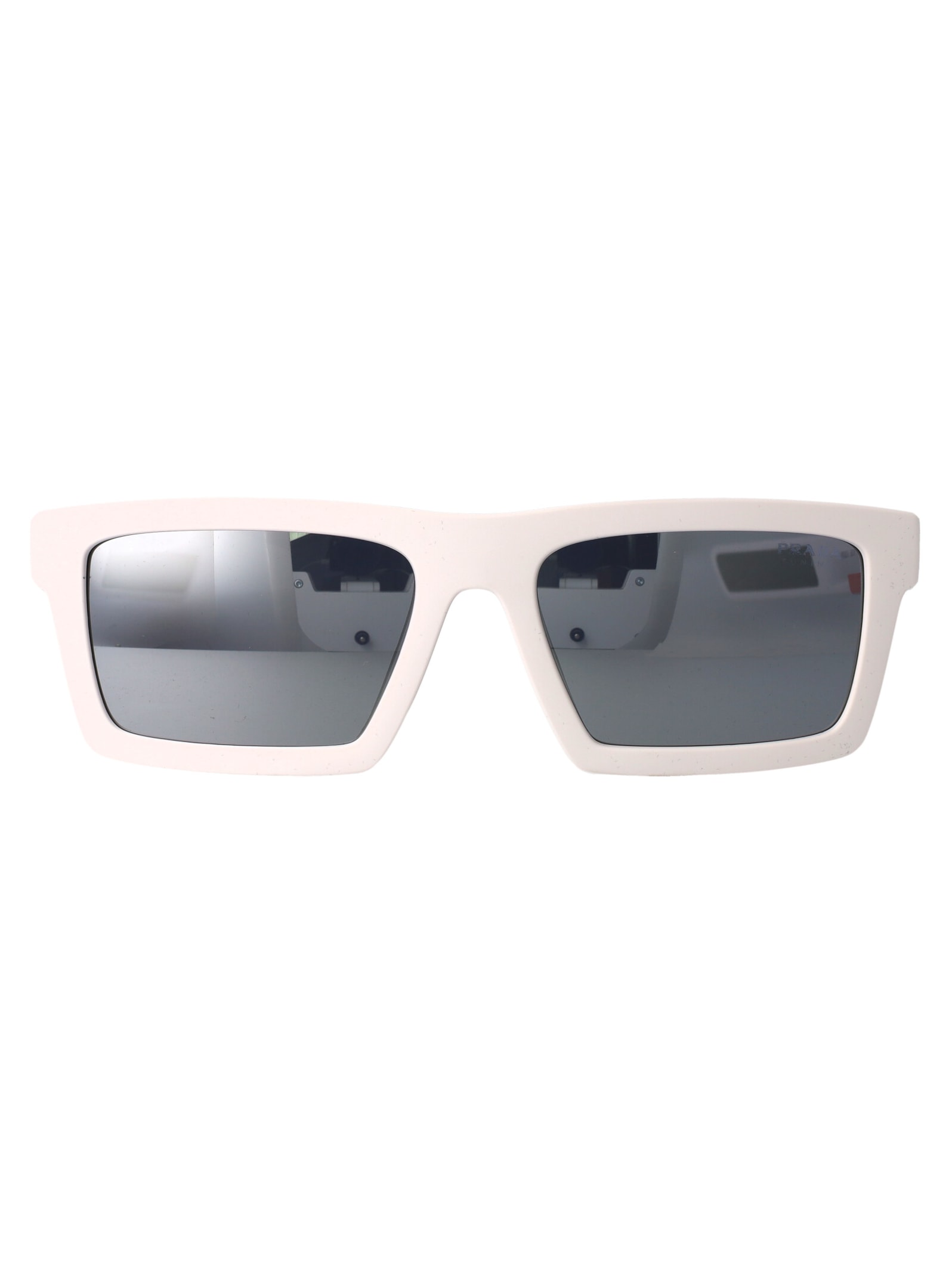 Prada 0ps 02zsu Sunglasses In 17s40a Matte White/black Rubber