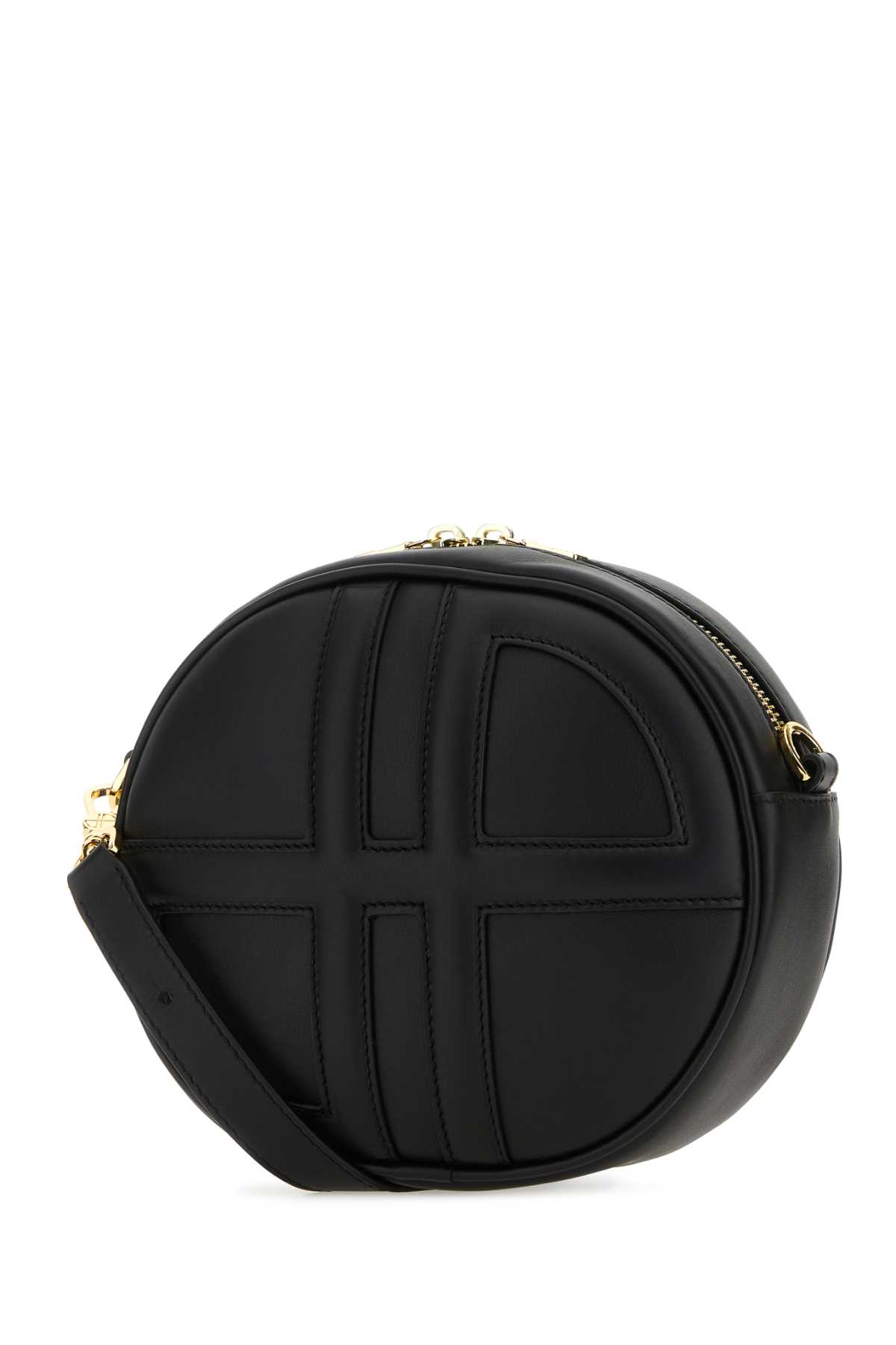 Shop Patou Black Leather Shoulder Bag