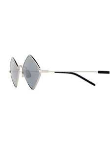 Saint Laurent Lisa Diamond-frame Sunglasses In Silver Silver Silver