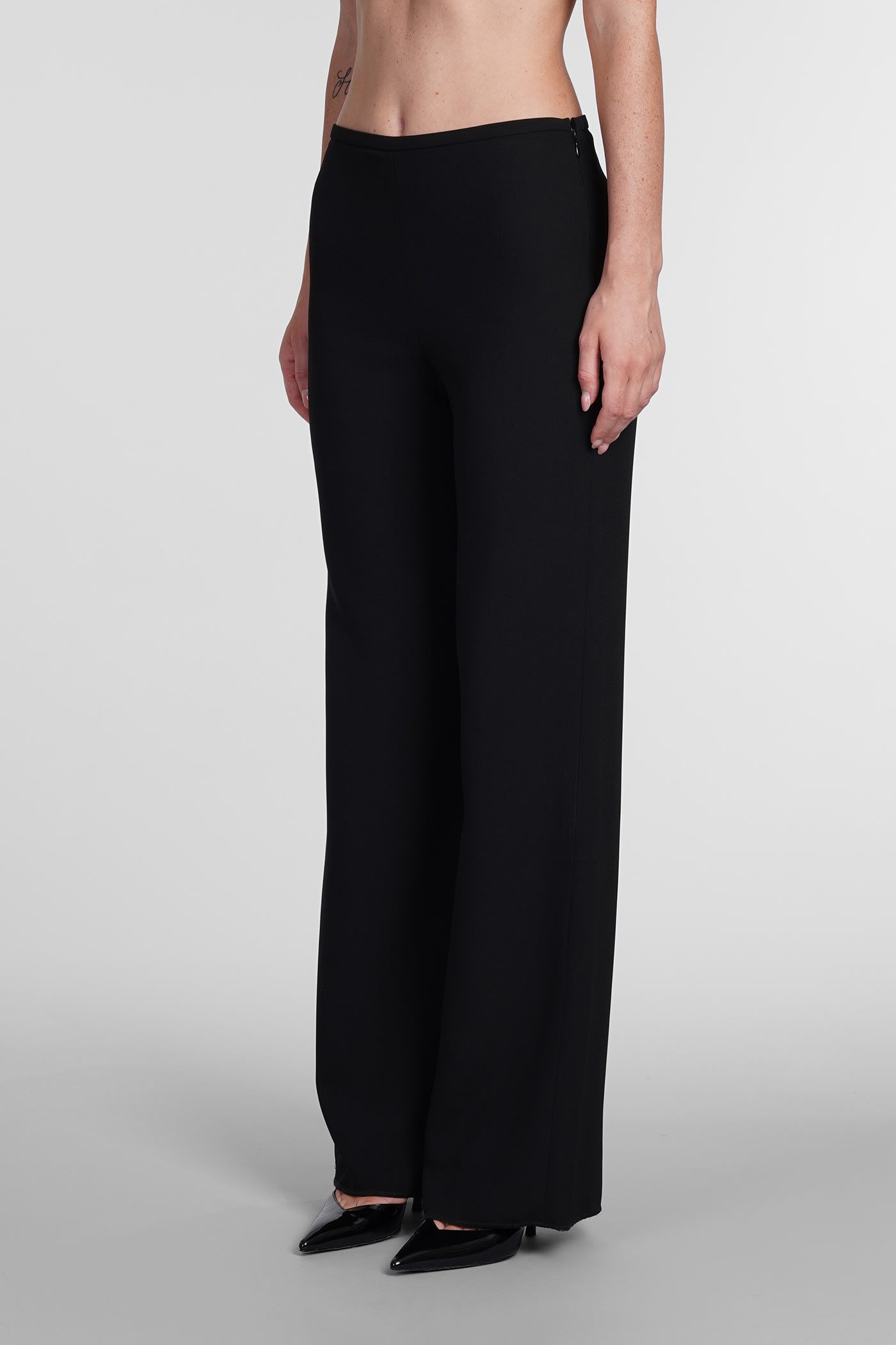 Shop Emporio Armani Pants In Black Viscose In Nero-black