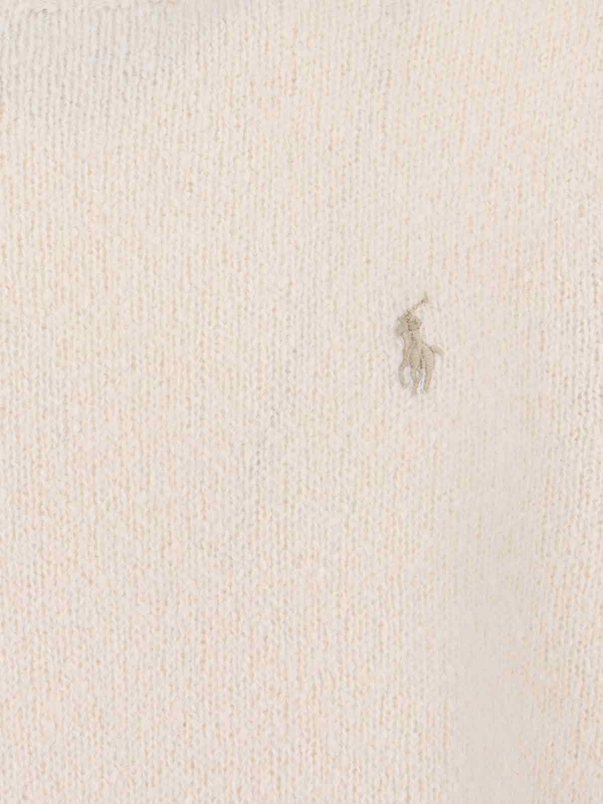 Polo Ralph Lauren Crewneck Sweater In Soft Cream Alpaca Blend In White
