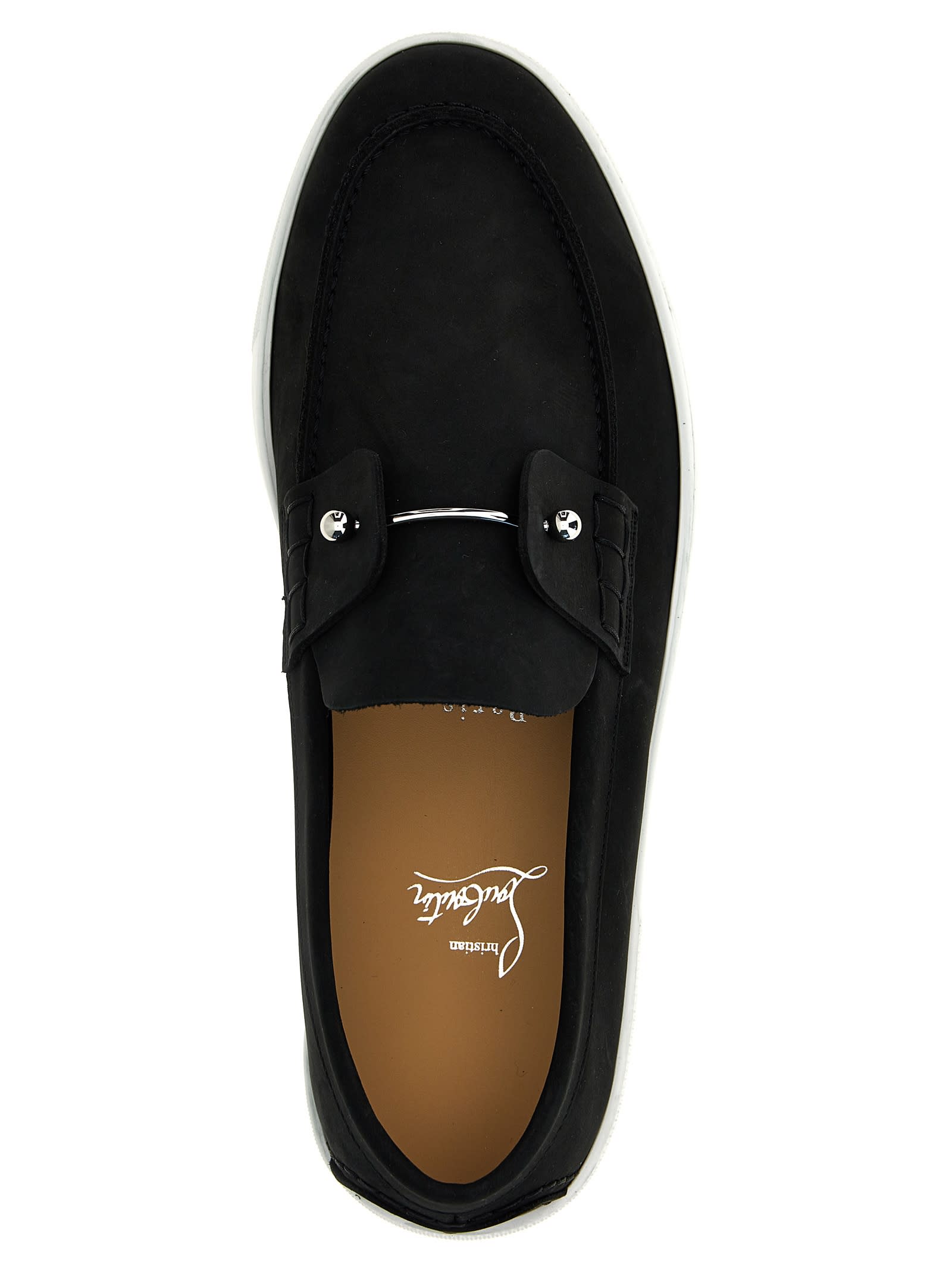 Shop Christian Louboutin Chambeliboat Flat Loafers In Black