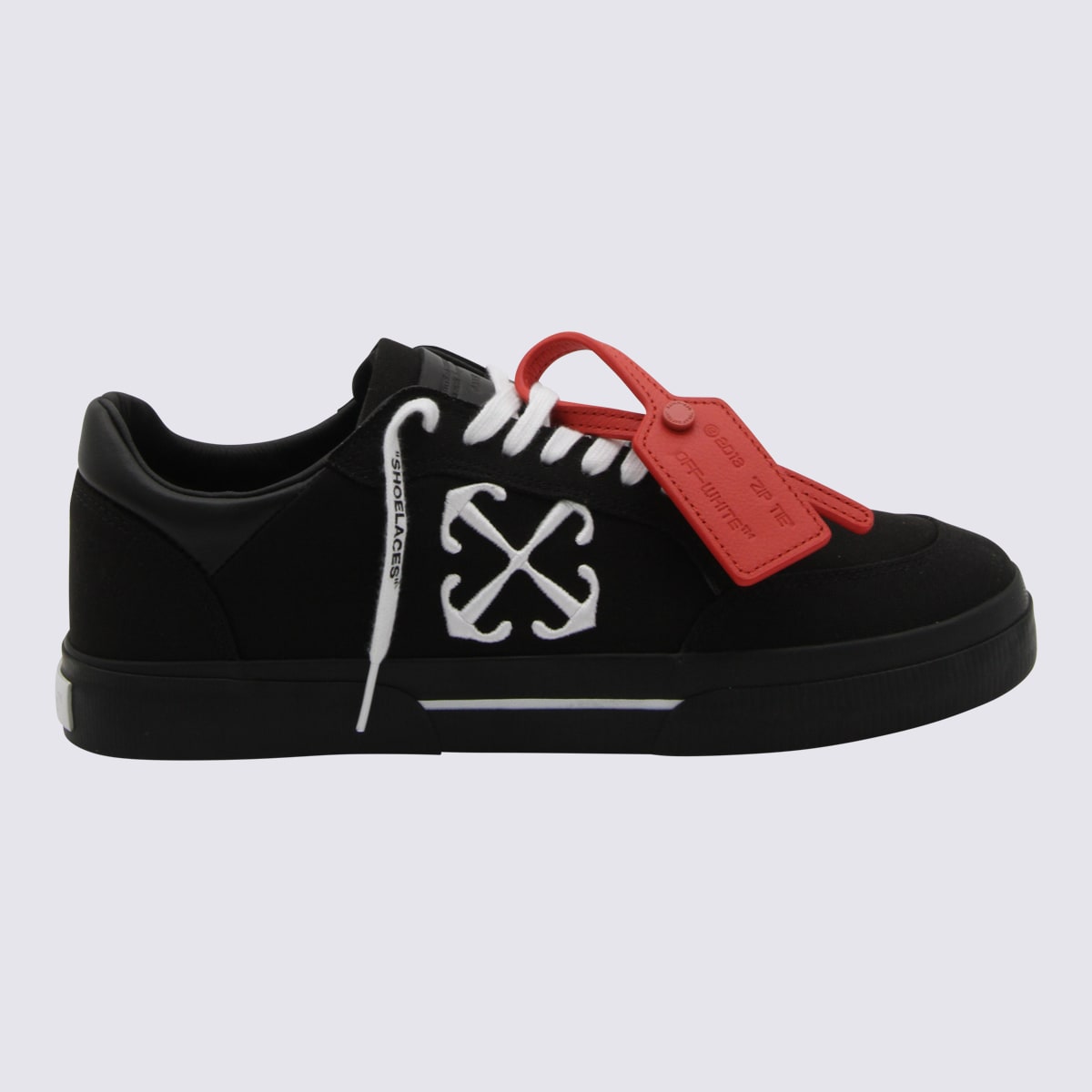 Shop Off-white Black And White Canvas Vulcanized Sneakers